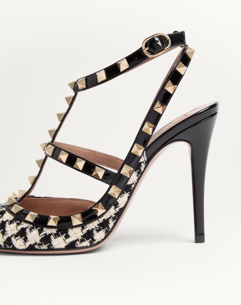 ROCKSTUD PUMP IN PIED-DE-POULE FABRIC 100MM - Image 7